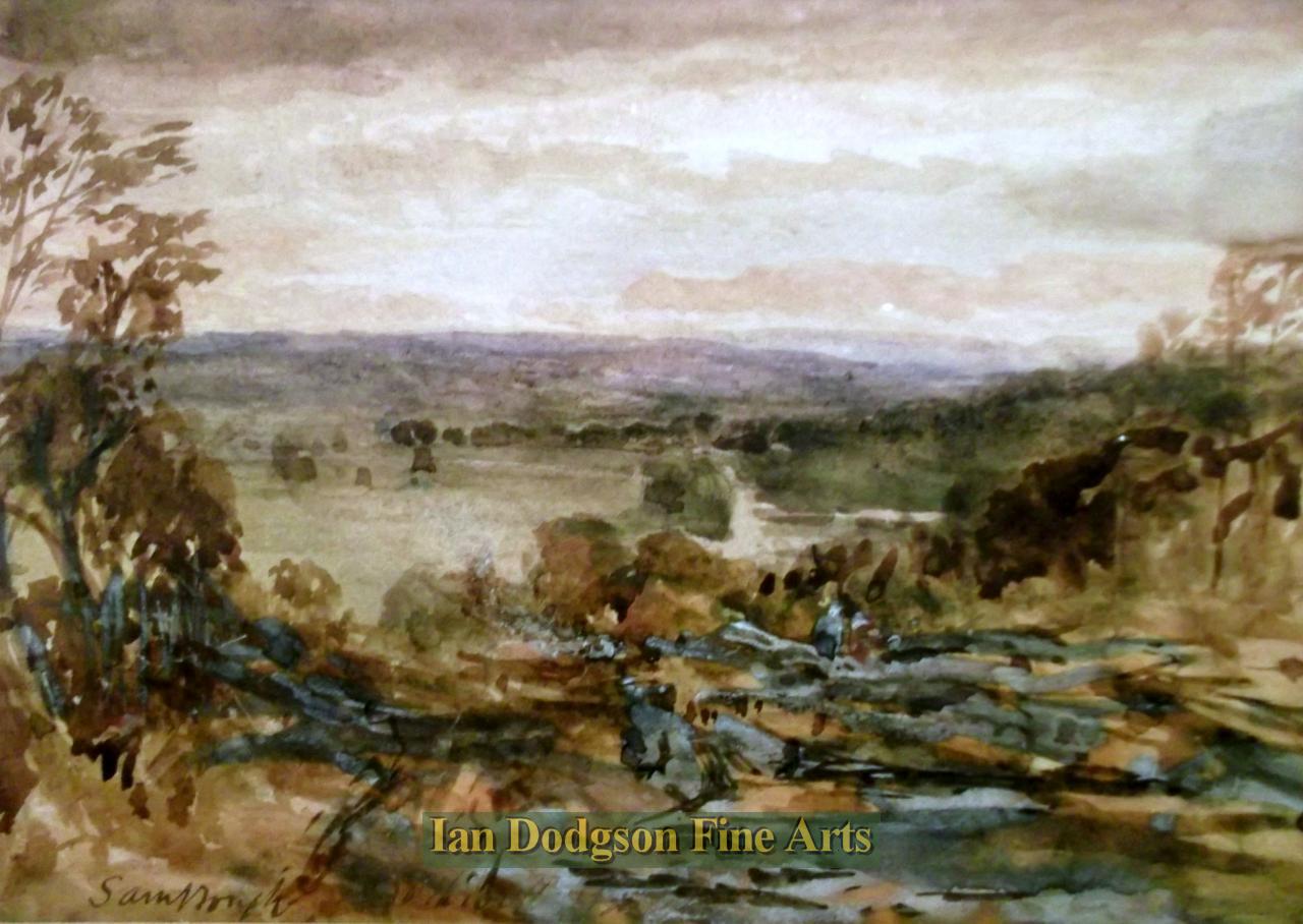 Samuel Bough - Border Landscape Watercolour (undated)