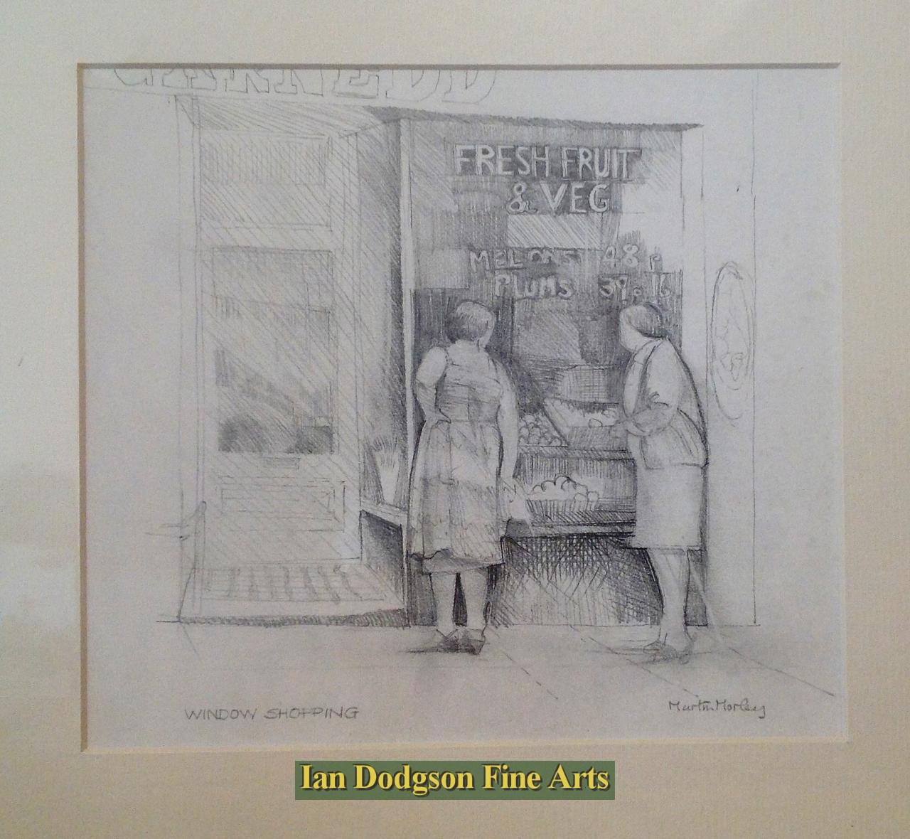 Martin Morley - Window Shopping, Garnedd Pencil Sketch (c1980)