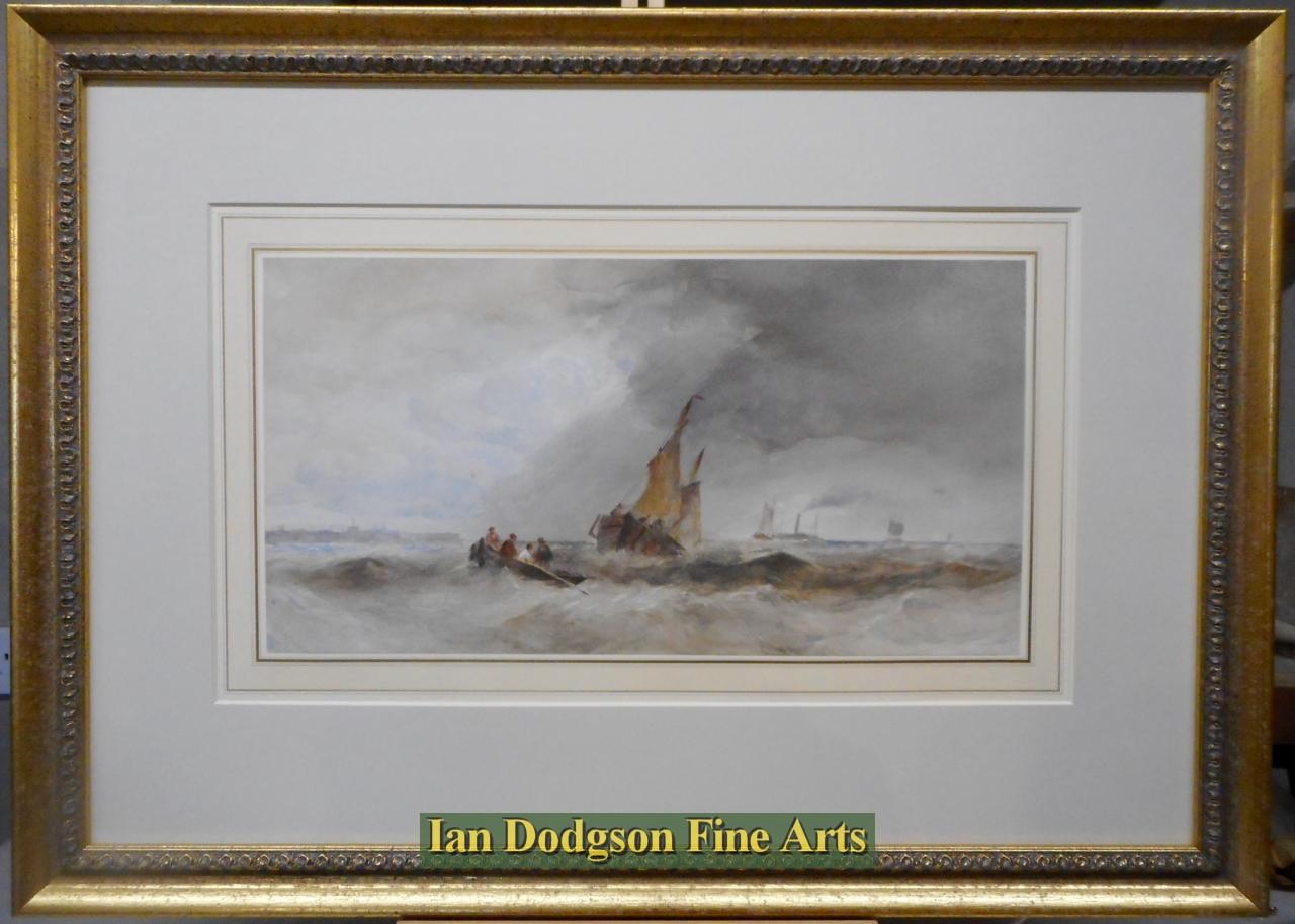 Fishing boats in a squall by Edward Tucker snr