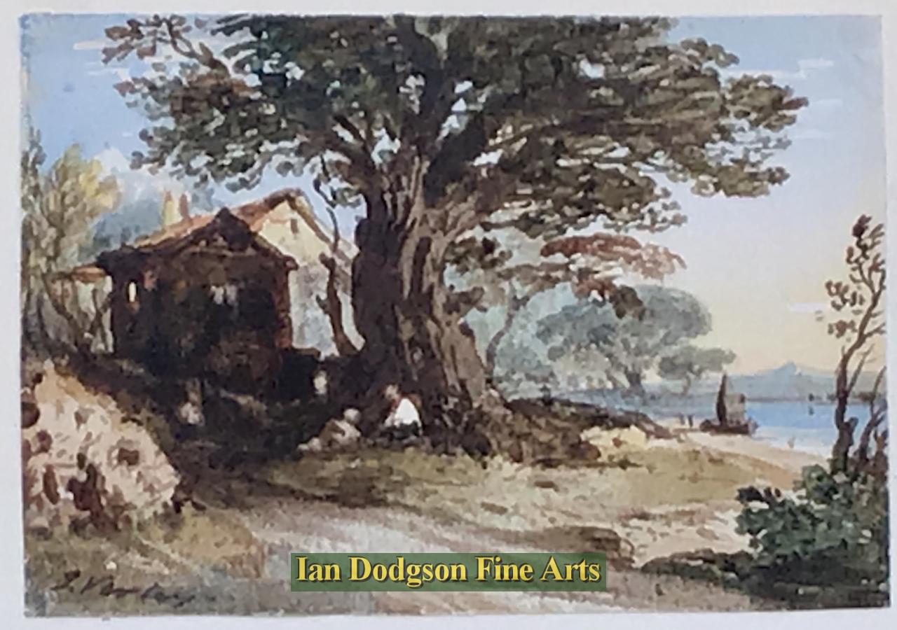 John Varley - Evening by the lake, N Wales Watercolour (c1820)