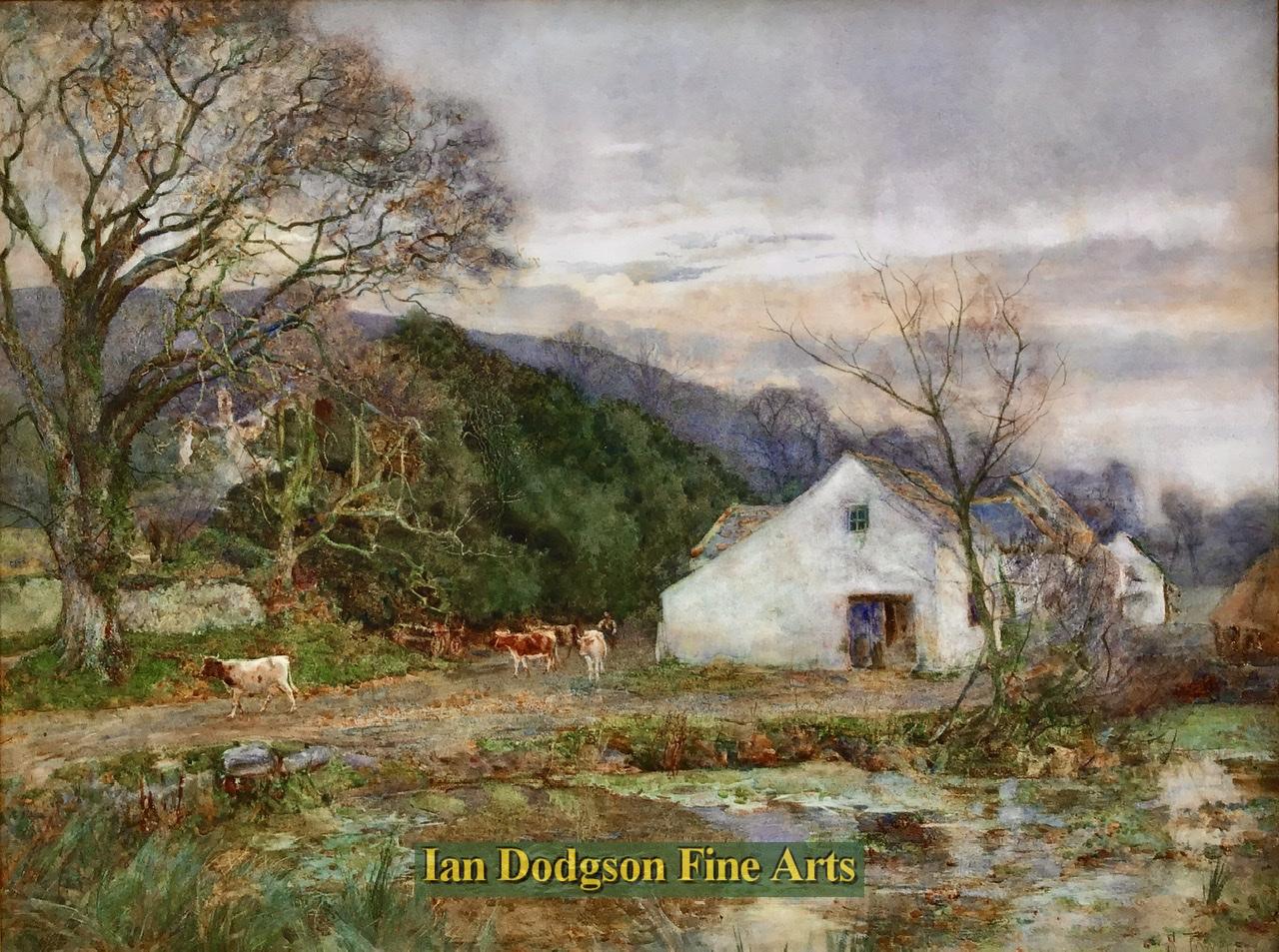 Samuel Towers - Spring on the Conwy Farm Watercolour (c1920)