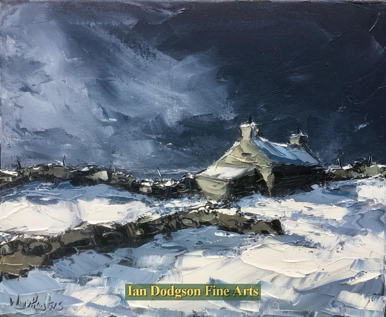 Wyn Hughes - Moelfre, Snow Scene Oil on canvas (2023)