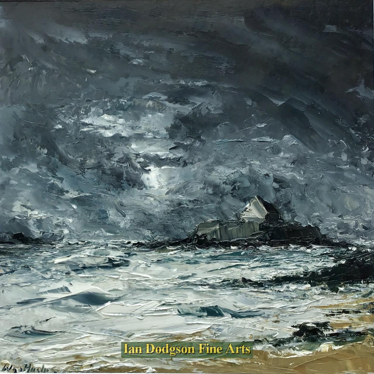 Wyn Hughes - Eglwys Cwyfan Oil on board (2024)