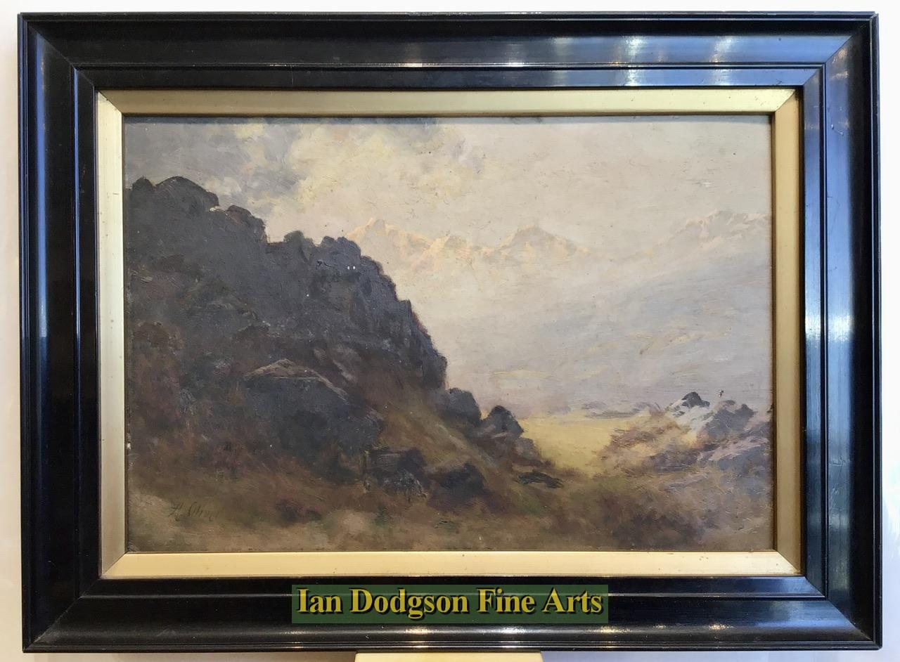 Tryfan with Snowdon in the distance by Alfred Oliver